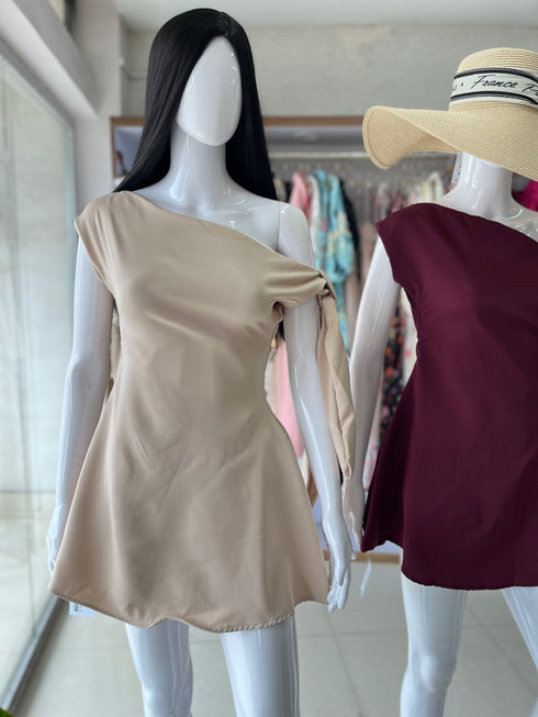 Women One Shoulder Mini Dress